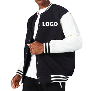 Giacca vimased Varsity da uomo con bottone in bianco giacca girocollo stile ricamo giacche taglie forti Vintage - Product Image 1