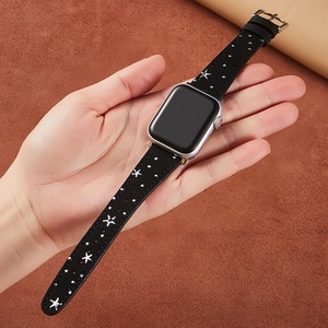 สายนาฬิกาข้อมือผ้าพิมพ์ลายดาวสุดเทรนดี้สำหรับ Apple Watch Band Series 10 9 8 SE Ultra 2 สไตล์ Ins สำหรับสาวๆ - Product Image 4