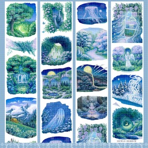 1 rollo de cinta manual Scrapbooking lluvia sonidos Green Castle Lush Campus Forest Station Tape - Product Image 2