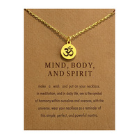 Collier pendentif symbole Om Yoga en acier inoxydable, chaîne ras du cou avec symbole hindou Om Shiva, bijou amulette vintage