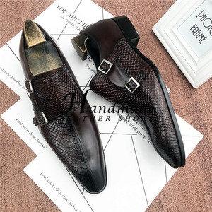 Chaussures en cuir à bout pointu, style Oxford anglais, chaussures habillées formelles pour hommes, chaussures en cuir tendance pour hommes - Product Image 4