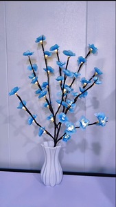 Lampe LED en forme de vase, créative, avec fleurs de pêcher, roses, lanternes, étoiles, lune, arbres lumineux, décorations lumineuses à piles - Product Image 5