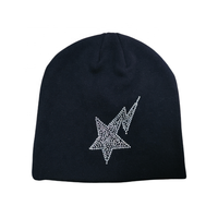 Topi Beanie berlian imitasi kustom untuk wanita, topi Beanie kristal, topi olahraga gaya jalanan, topi Beanie berlian imitasi kustom untuk wanita