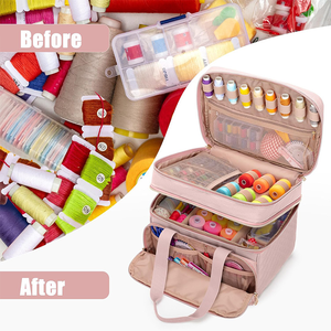 Caja de herramientas de costura <span class=keywords><strong>para</strong></span> el hogar, kit <span class=keywords><strong>para</strong></span> el hogar, dedal, suministros de costura, kit de almacenamiento, bolsa de almacenamiento de costura, Maleta de costura portátil - Product Image 6