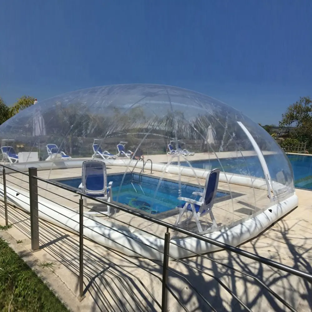 Couverture de piscine gonflable transparente, intégral, adaptée à votre taille, couverture au-dessus du sol, pièces