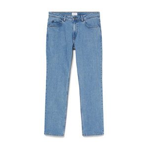 Jeans en denim coupe droite pour homme, fiables, à taille mi-haute, avec stretch confortable, pour un usage quotidien, le bureau et les sorties décontractées du week-end - Product Image 1