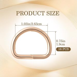 Pcs Mm Metal D Rings For <b>Purse</b> Multifunctional D Shaped Metal Ring Buckle Non Welded Semi Circular DIY Bag Hardware Accessories - Product Image 6