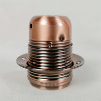 Douille de lampe sur pied rétro en fer nickelé ZX E27 E26 UK EU, filetage complet, certifiée ENEC, garantie 2 ans