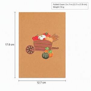 Carte de vœux pop-up Récolte d'automne, Citrouille, Tournesol, Chariot, Thanksgiving, Carte en papier faite main, Cadeau saisonnier personnalisé - Product Image 3