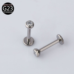 Piercings Lèvre Labret en Titane ASTM F136 G23 à Filetage Interne, Bijoux de Piercing Hélix Tragus à Dos Plat - Product Image 6