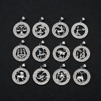 Pendentif Astrologie Horoscope, Bijou Porte-Bonheur, Collier Signe Astrologique Scorpion, Acier Inoxydable, Collier 12 Constellations