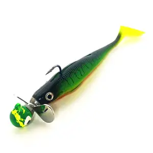 Colorido 5/7/10g Spinner Hélice Chumbo Cabeça Jig gancho com anel de ligação para água salgada água doce pesca gancho