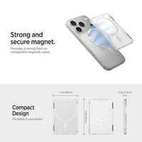 Porte-cartes magnétique transparent pour téléphone avec rabat, portefeuille fin, support compatible avec l'étui MagSafe pour iPhone, 2 emplacements pour cartes