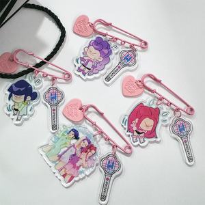 Kpop cacciatori di demoni spilla in acrilico abbigliamento charm rosa cuori <span class=keywords><strong>vendita</strong></span> calda portachiavi Rumi <span class=keywords><strong>Mira</strong></span> Zoey borsa abbigliamento spilla bagstalle - Product Image 2