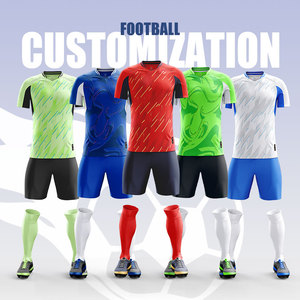 Set da calcio per bambini estivi maglia da calcio a scollo a V con taglio automatizzato e sublimazione per allenamento Top Style - Product Image 6