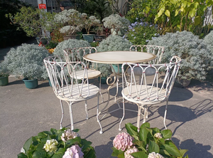 Tavolo e sedie in <span class=keywords><strong>ferro</strong></span> <span class=keywords><strong>battuto</strong></span> stile francese più venduti per giardini di ville, pensioni e balconi - Product Image 3