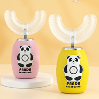 Brosse à dents électrique pour enfants en forme de U, design cartoon, rechargeable, douce, étanche IPX7, silicone de qualité alimentaire, sonique, directement de l'usine