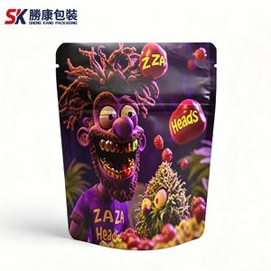 Customized printing 3.5g vertical <b>bag</b>, reusable sealed aluminum foil zipper <b>bag</b>, suitable for candy and snack packaging plastic - Product Image 1