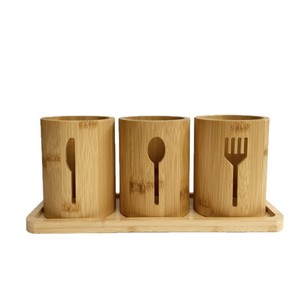 Boîte de rangement pour couverts en bambou, couteau, fourchette, cuillère, tube circulaire, porte-baguettes, vaisselle, boîte de rangement pour la <span class=keywords><strong>cuisine</strong></span>, séparateur de rangement - Product Image 4
