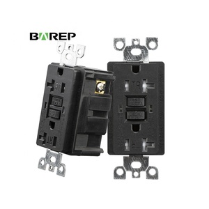Presa Elettrica GFCI/GFI Nera Antimanomissione Standard USA da 20 Ampere, Doppia Presa di Corrente 20 Ampere - Product Image 1