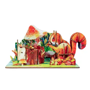 Creativity Postcards Puzzles Small Wood Animal Wholesale Wooden Puzzle Gift For Kids And Adults Toys