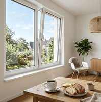 Ventana Abatible y Giratoria de Aluminio BOCHARM con Visión Clara, Doble Vidrio Templado Low-E, Insonorizada, Ecológica, para Jardín