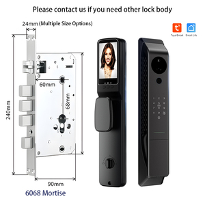 Kore Peephole dijital kamera ile biyometrik kapı kilidi alüminyum alaşım ahşap kapı Wifi/BT App parmak izi kilidi ev güvenlik için - Product Image 4