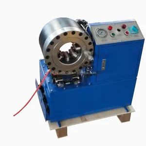 Máquina prensadora de mangueras hidráulicas Para la fijación de juntas metálicas en mangueras de goma utilizadas para líneas de aceite