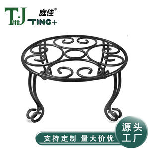 Support de pot de fleurs en fer forgé TJ-037, 24 pouces de diamètre, design traditionnel, durable, pour usage extérieur et intérieur, jardin, balcon, bureau, sol - Product Image 5