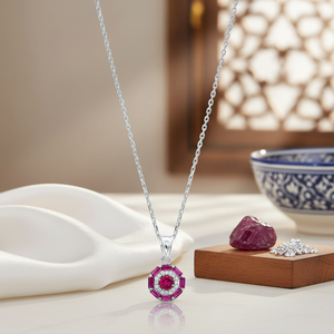 Diseño redondo rubí Baguette corte piedra encanto joyería turca hecha a mano al por mayor 925 joyería de plata esterlina - Product Image 2