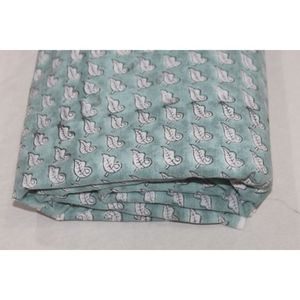 Mint <b>Green</b> Leaf Buti Print Hand Block Printed Cotton Fabric Wholesale Lightweight Cotton Fabric Indian Floral Dress Making - Product Image 4