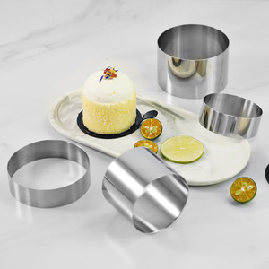 304 Stainless Steel Cake Mold Cylindrical Non-Stick Baking Tools For Pastry And Cake Making 4 Pieces Set - Product Image 3
