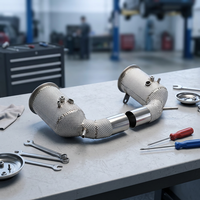 Collecteur d'échappement pour Porsche 911 Carrera Targa 992 3.0T en acier inoxydable, tuyau droit à haut débit avec bouclier thermique