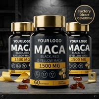 Capsules de Maca à base de plantes pour hommes 1500MG 60 Capsules Énergie Quotidienne Vitalité Masculine Supplément ODM OEM Marque Privée