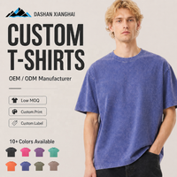 T-shirts personnalisés de haute qualité avec logo, vente en gros, 100% coton, t-shirts effet vieilli, coton délavé à l'acide, t-shirt vintage pour hommes
