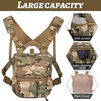 Sac de rangement pour jumelles avec housse de pluie, design innovant, nylon 500D camouflage, harnais pour jumelles, sac de taille pour l'extérieur