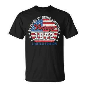 T-shirt patriotique vintage 1972, 54 ans d'incroyable génialité, édition limitée - Product Image 1