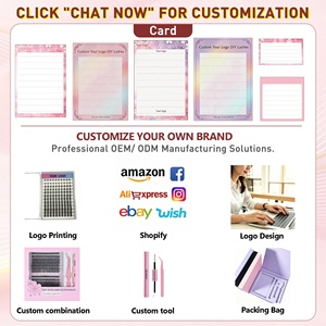 Pestañas Postizas en Racimo Personalizables al por Mayor, Marca Privada, Curvatura C <span class=keywords><strong>y</strong></span> D, Segmentadas, Pre-cortadas, Kit de Extensión de Pestañas - Product Image 5