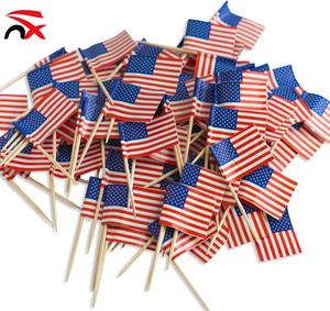 Banderín de banderas de palillos de papel, bandera americana personalizada, decoración de alimentos con banderas de palillos de bambú para fiesta. - Product Image 2