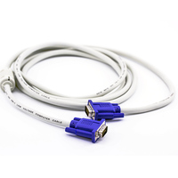 Câble VGA vers VGA blanc 3+4 conducteurs CCS avec connecteur plaqué argent ferrite, mâle-mâle, câble vidéo avec sac PE pour moniteur