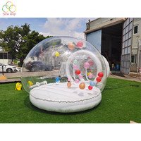 Petite tente bulle gonflable de 3 m avec tunnel hermétique, dôme blanc pour fêtes, mariages et jeux