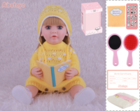FiveStar 22 Zoll Ganzkörper-Gummi-Reborn-Puppe, 56 cm Vinyl-Spielzeug, modische Puppe zum Lesen von Geschichtenbüchern, realistisch aussehend
