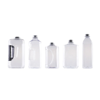 Botella de Plástico PET Desechable Personalizada de Gran Capacidad para Bebidas Frías con Asa