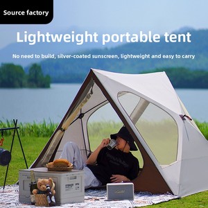 ZHT ZHT-227 Carpa de Camping Plegable Portátil para Exteriores, Triangular, para <span class=keywords><strong>Playa</strong></span> y Parque, de Cuatro Estaciones, Fácil de Instalar, 220x160x150cm, 210D, Plateada - Product Image 4