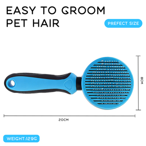 Brosse de toilettage pour animaux de compagnie en acier inoxydable de luxe à démoulage rapide, avec picots massants et auto-nettoyants, pour chiens et chats - Product Image 3
