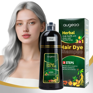 Augeas Herbal 500ml Noir Permanent Sans Ammoniaque Couvre les Cheveux Gris Hydratant 3 en 1 Shampooing Colorant pour Cheveux - Product Image 3