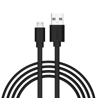 Câble de charge rapide USB plat Micro USB C de 3/6/10 pieds pour téléphone portable, ordinateur et écouteurs - 5 broches Android