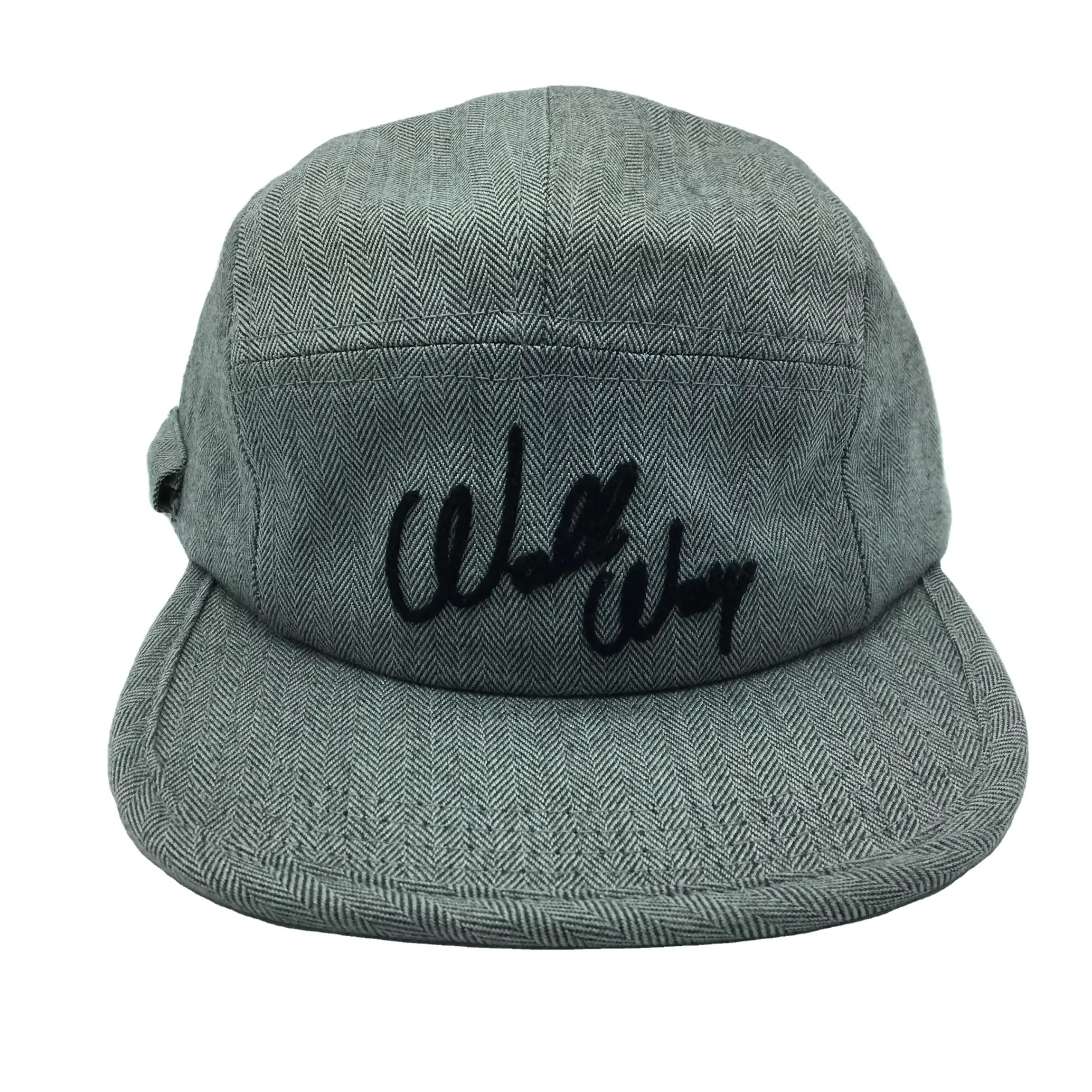 Customized High Quality 100 % Cotton Terry Embroidery Camp Cap OSFM