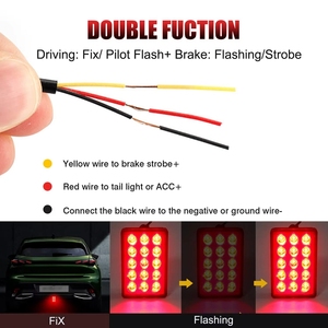 Feux de freinage LED style <span class=keywords><strong>F1</strong></span>, 12V, 15 LED, feux arrière, clignotants automatiques, feux de recul, feux de signalisation de sécurité pour voiture, SUV, moto - Product Image 4