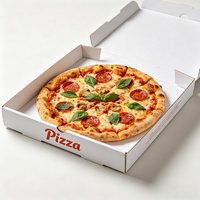 Boîte à pizza en papier kraft avec logo personnalisé, qualité alimentaire, 8, 10, 12, 14, 15, 16 pouces, boîte d'emballage pour pizza à emporter, carton ondulé